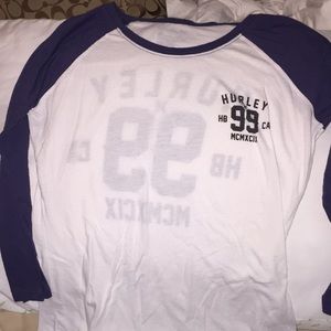 Hurley quarter sleeve baseball tee